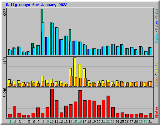 Daily usage for January 2022
