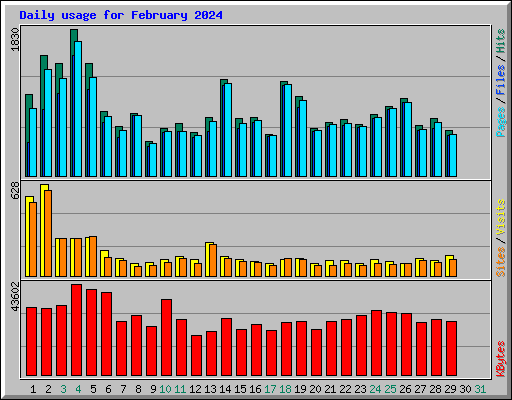 Daily usage for February 2024