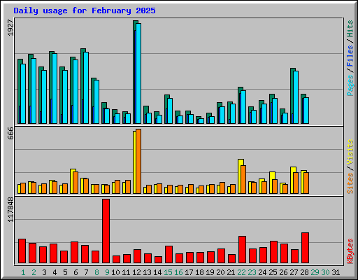Daily usage for February 2025