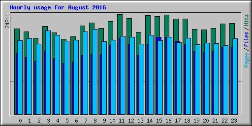 Hourly usage for August 2016