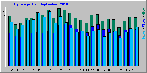 Hourly usage for September 2016