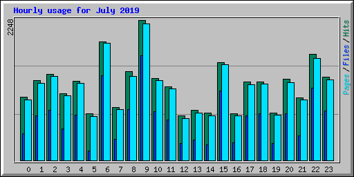 Hourly usage for July 2019