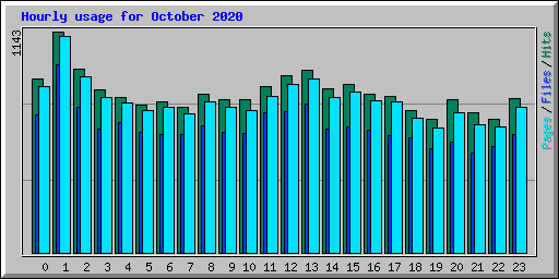 Hourly usage for October 2020