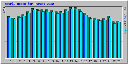 Hourly usage for August 2022