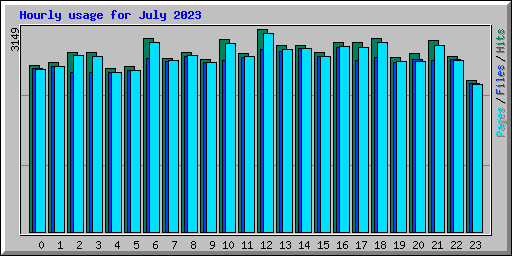 Hourly usage for July 2023