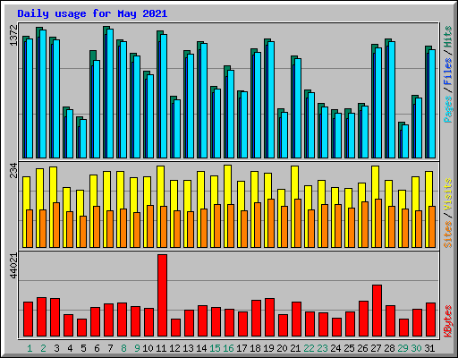 Daily usage for May 2021