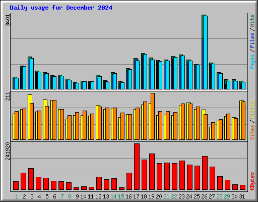 Daily usage for December 2024