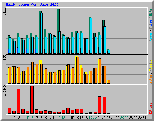 Daily usage for July 2025