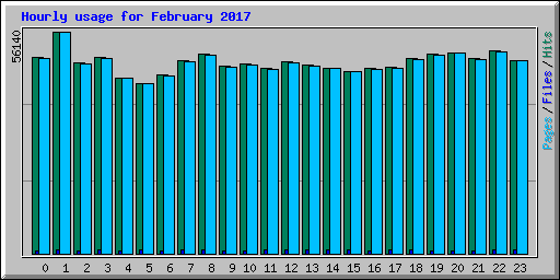 Hourly usage for February 2017