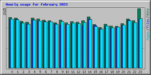 Hourly usage for February 2023