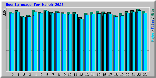 Hourly usage for March 2023