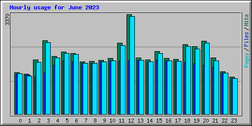 Hourly usage for June 2023